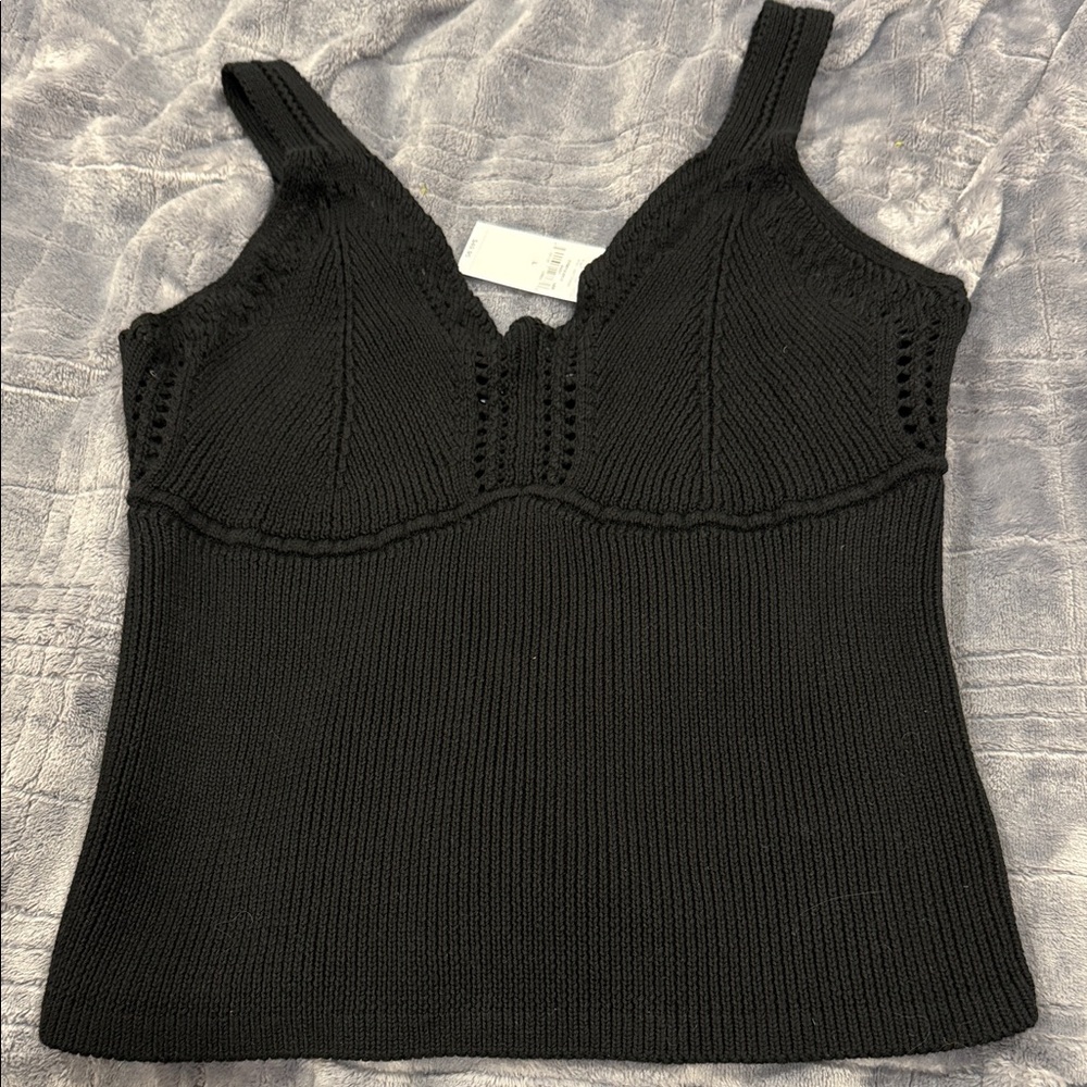 Chic Black Knit Women's Tank Top
